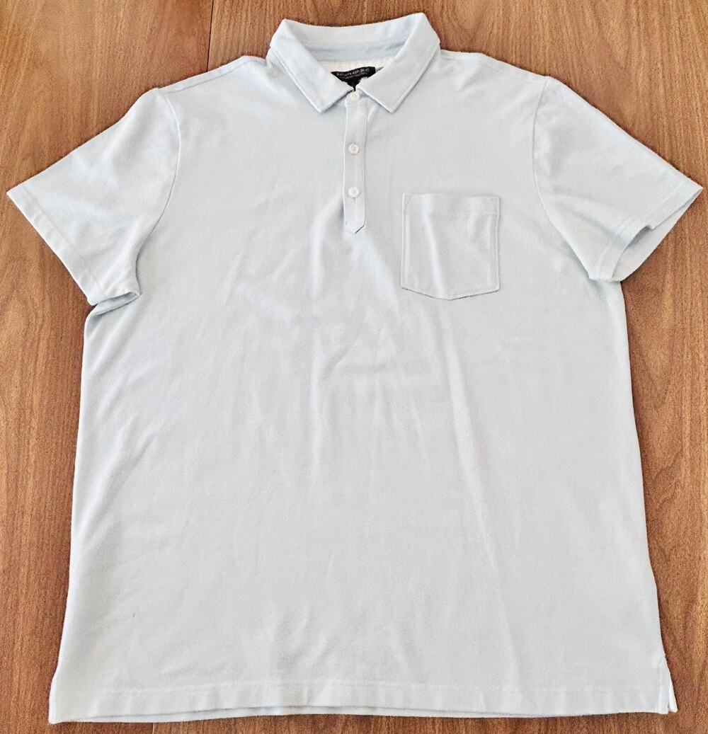 Banana Republic Performance Piqué Polo Light Baby Blue Shirt - Men’s XL
